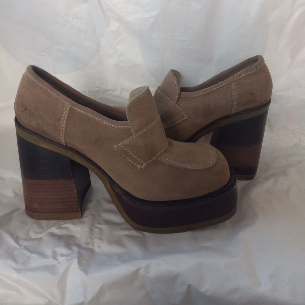 Vintage Bakers Shoes Chunky Block Heel Size 8 US - Picture 9 of 16